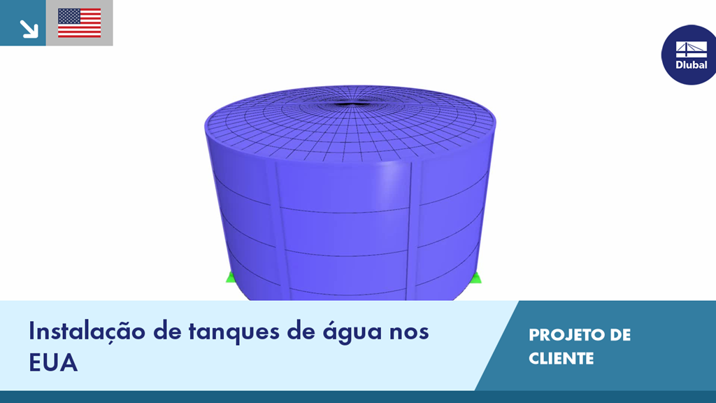 Construção de tanques de água, projeto de cliente nos EUA, detalhes técnicos não visíveis