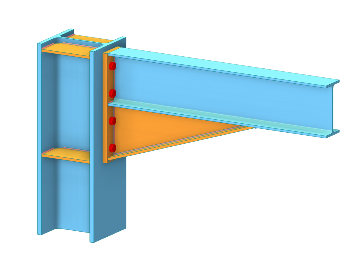 Ligação de aço com barra de secção variável para ligar a viga ao pilar