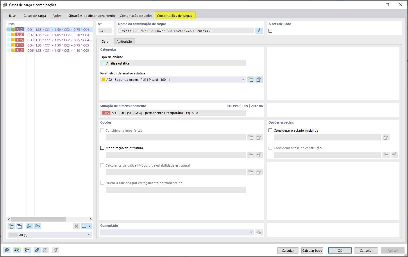 FAQ 005203 | Onde é que posso ativar a redução das combinações de carga no RFEM 6? E como funciona esta redução?