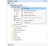 Editar dados gerais através do menu de contexto