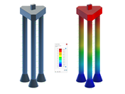 Cabeçalho de estaca com três estacas | Deformação