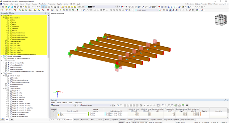 FAQ 005212 | Onde posso encontrar a opção de ocultar os tipos definidos (por exemplo, apoios de dimensionamento ou comprimentos efetivos)?