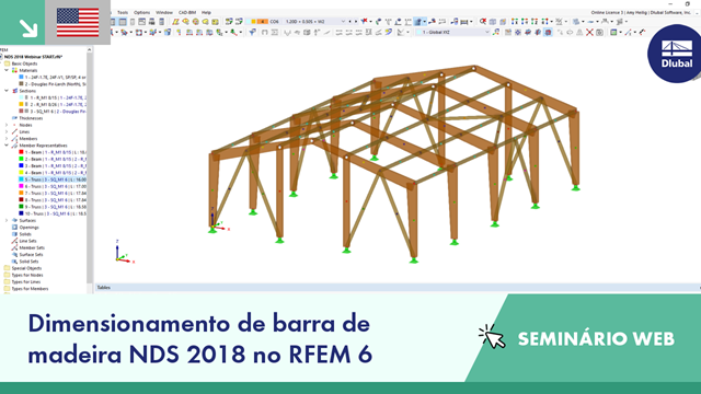 Dimensionamento de barras de madeira segundo a NDS 2018 no RFEM 6