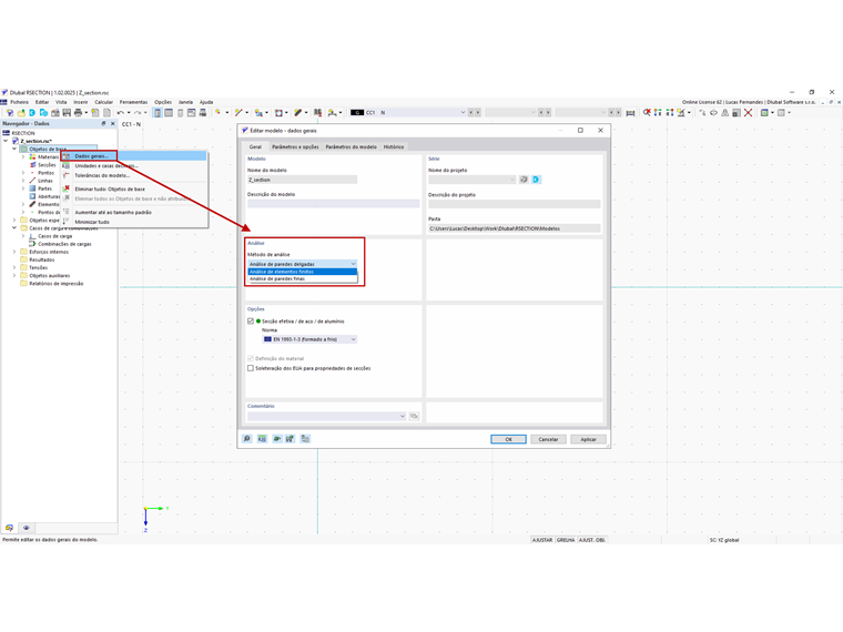 FAQ 005217 | Qual é a diferença entre a "Análise de elementos finitos" e a "Análise de paredes finas"?