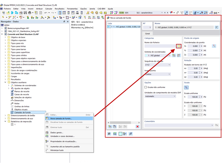 FAQ 005220 | Como é que posso inserir um ficheiro DXF como camada de fundo no RFEM 6 ou no RSTAB 9?