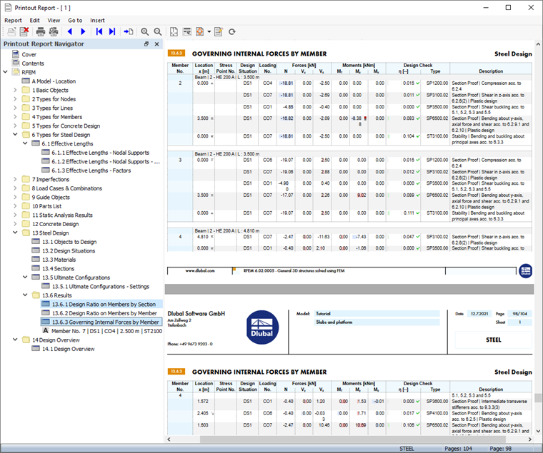 Relatório de impressão com capítulos adicionais