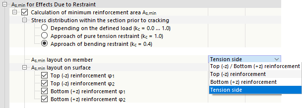 Disposição da armadura mínima na barra para caso de restrição de flexão
