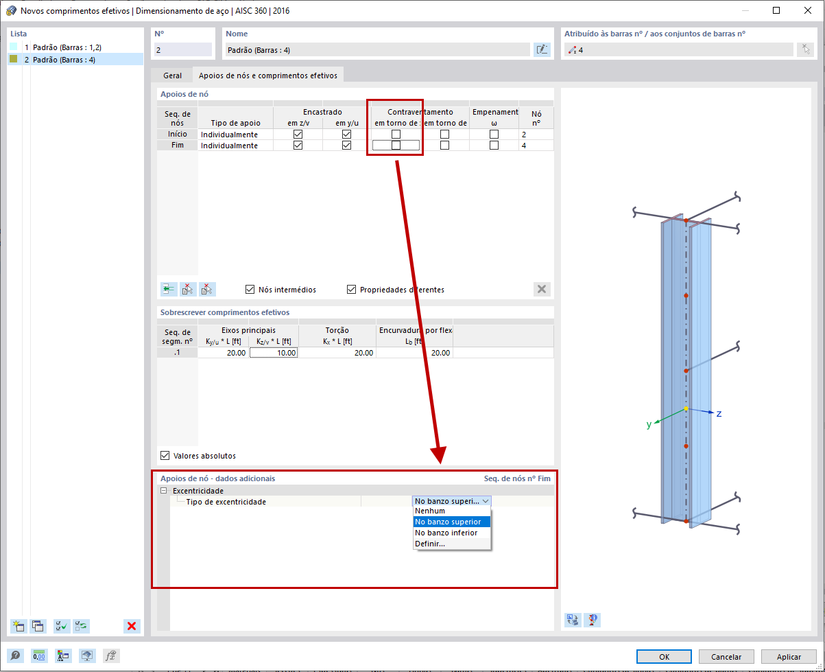 FAQ 005240 | Como é que defino comprimentos efetivos ao realizar o dimensionamento de aço no RFEM 6?