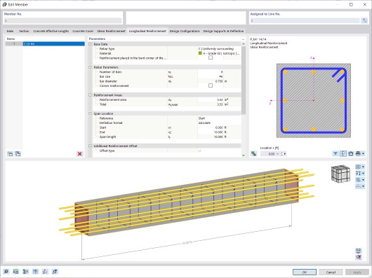 KB 001733 | Dimensionamento de pilares de betão armado segundo ACI 318-19 no RFEM 6