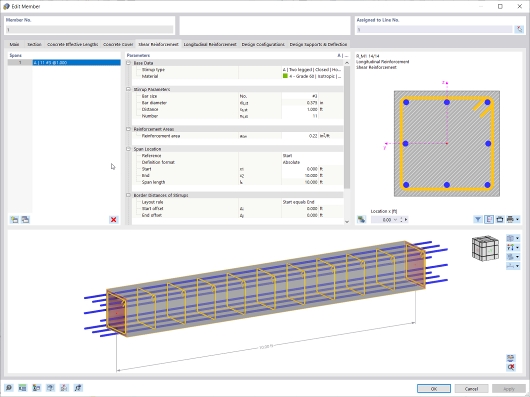 KB 001733 | Dimensionamento de pilares de betão armado segundo ACI 318-19 no RFEM 6