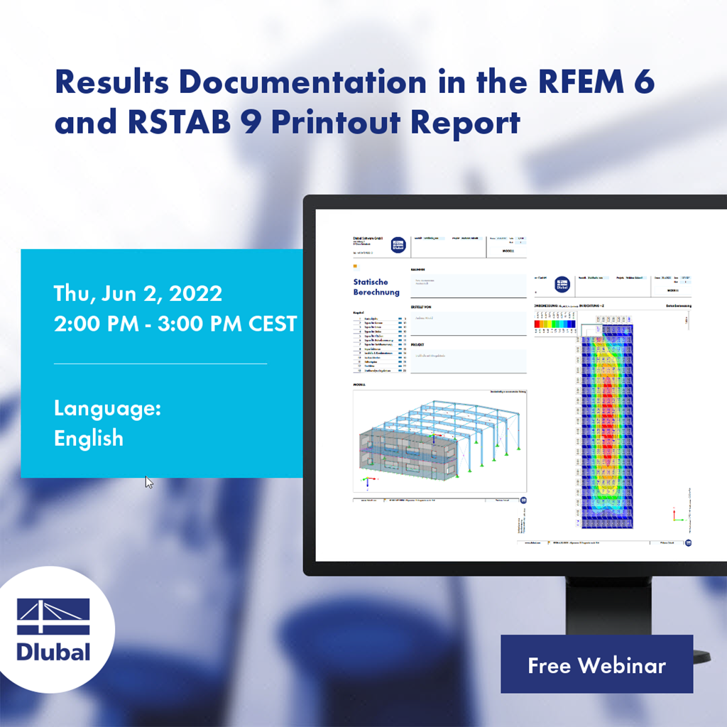 Documentação de resultados no relatório de impressão do RFEM 6 e RSTAB 9