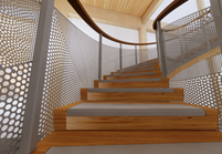Vista da zona pedonal da escada (© StructureCraft)