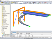 Modelo da escada em caracol com estrutura de apoio no RFEM (© StructureCraft)