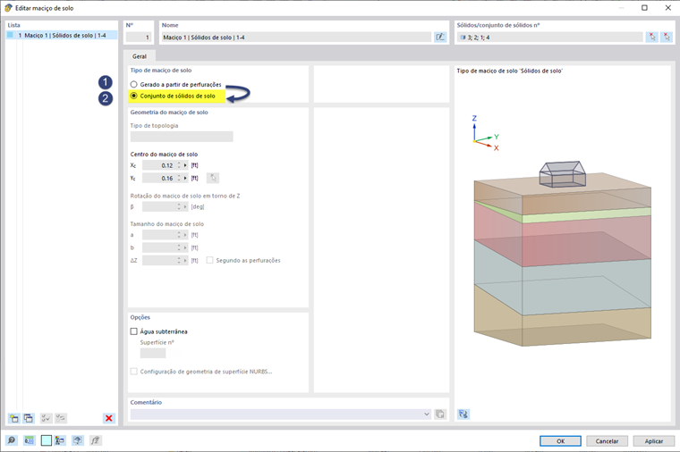 FAQ 005255 | A superfície do terreno do meu solo para análise é irregular. Como é que posso editar a geometria do meu maciço de solo para a modelação?