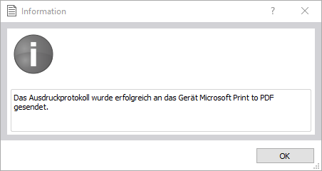 Informação após a impressão na impressora