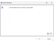 Selecionar material na caixa de diálogo