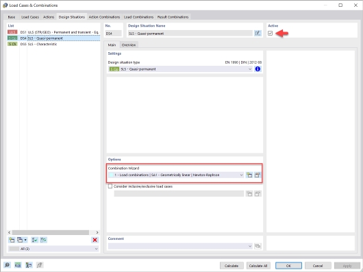 Situa&#xE7;&#xE3;o de dimensionamento quase-permanente