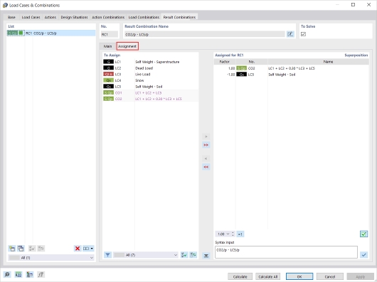 Casos e combina&#xE7;&#xF5;es de carga atribu&#xED;dos para a combina&#xE7;&#xE3;o de resultados