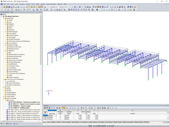 Modelo parcial do pavilhão norte no RFEM (© Isenmann Ingenieure)