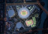 Vista aérea do complexo desportivo (© Huana Engineering Consulting (Beijing) Co., Ltd., gmp Architects, Christian Gahl, Zeng Jianghe)