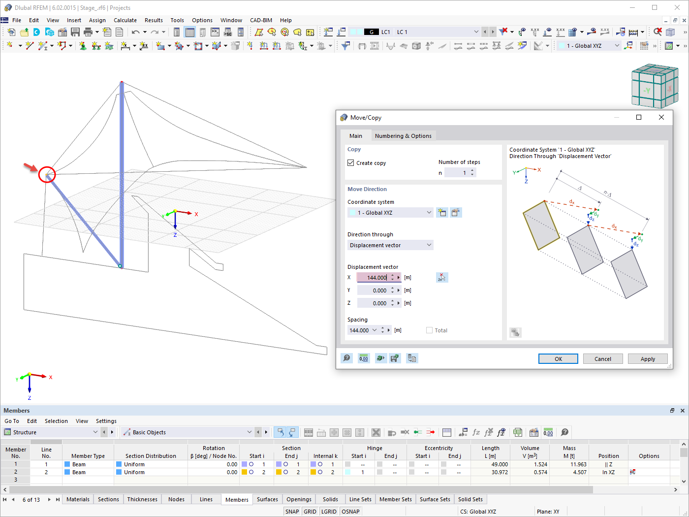 Nó central da estrutura