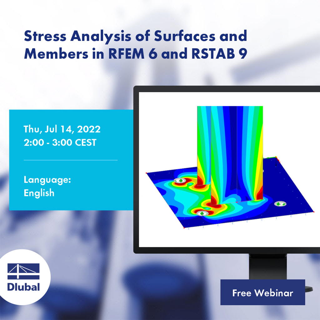 Análise de tensões de superfícies e barras no RFEM 6 e RSTAB 9