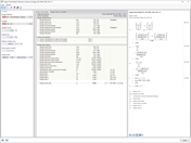 Representação do cálculo de secção transversal para torção com empenamento num modelo 3D. Esforços internos como força normal e momentos de torção são mostrados.