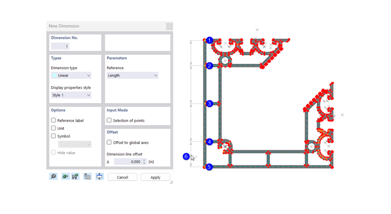 Definir dimensão graficamente
