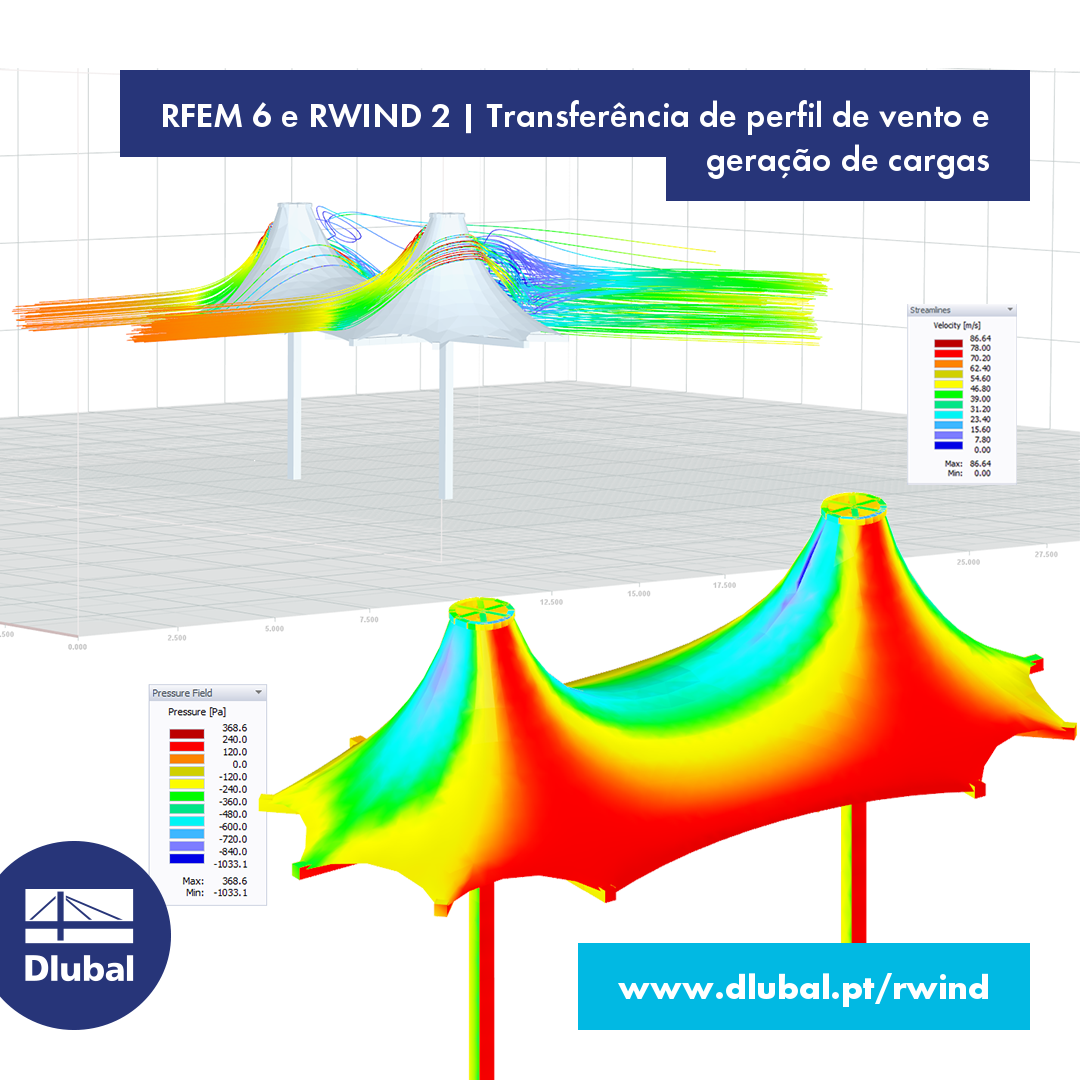 RFEM 6 e RWIND 2 | Transferência de perfil de vento e geração de cargas