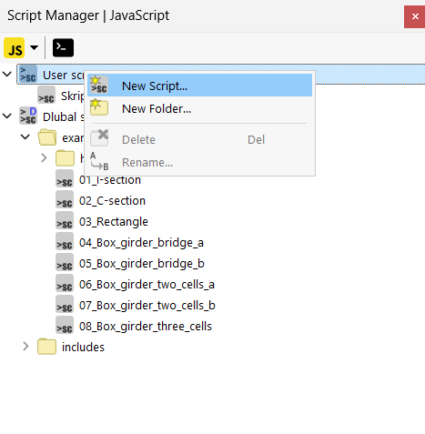 Criar novo script em "Gester de scripts"