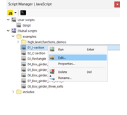 Editar script em "Gestor de scripts"
