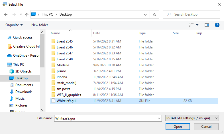 Importação do ficheiro de configuração