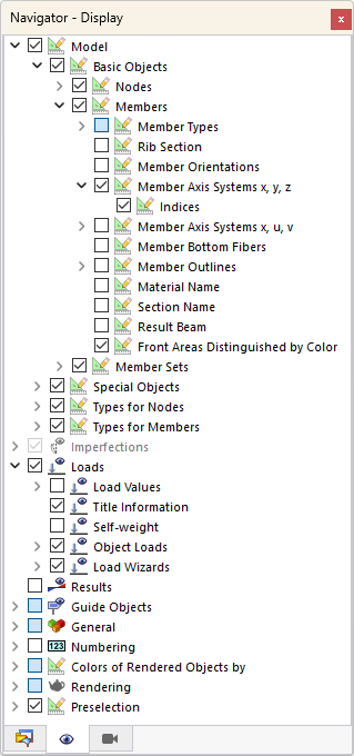 Navegador de projetos - Mostrar