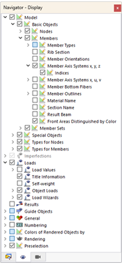Navegador de projetos - Mostrar