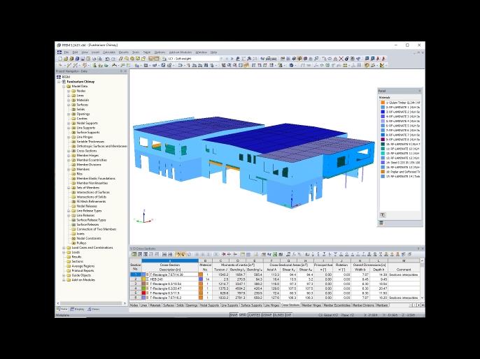 Modelo 3D da agência funerária no RFEM (©D-Bois)