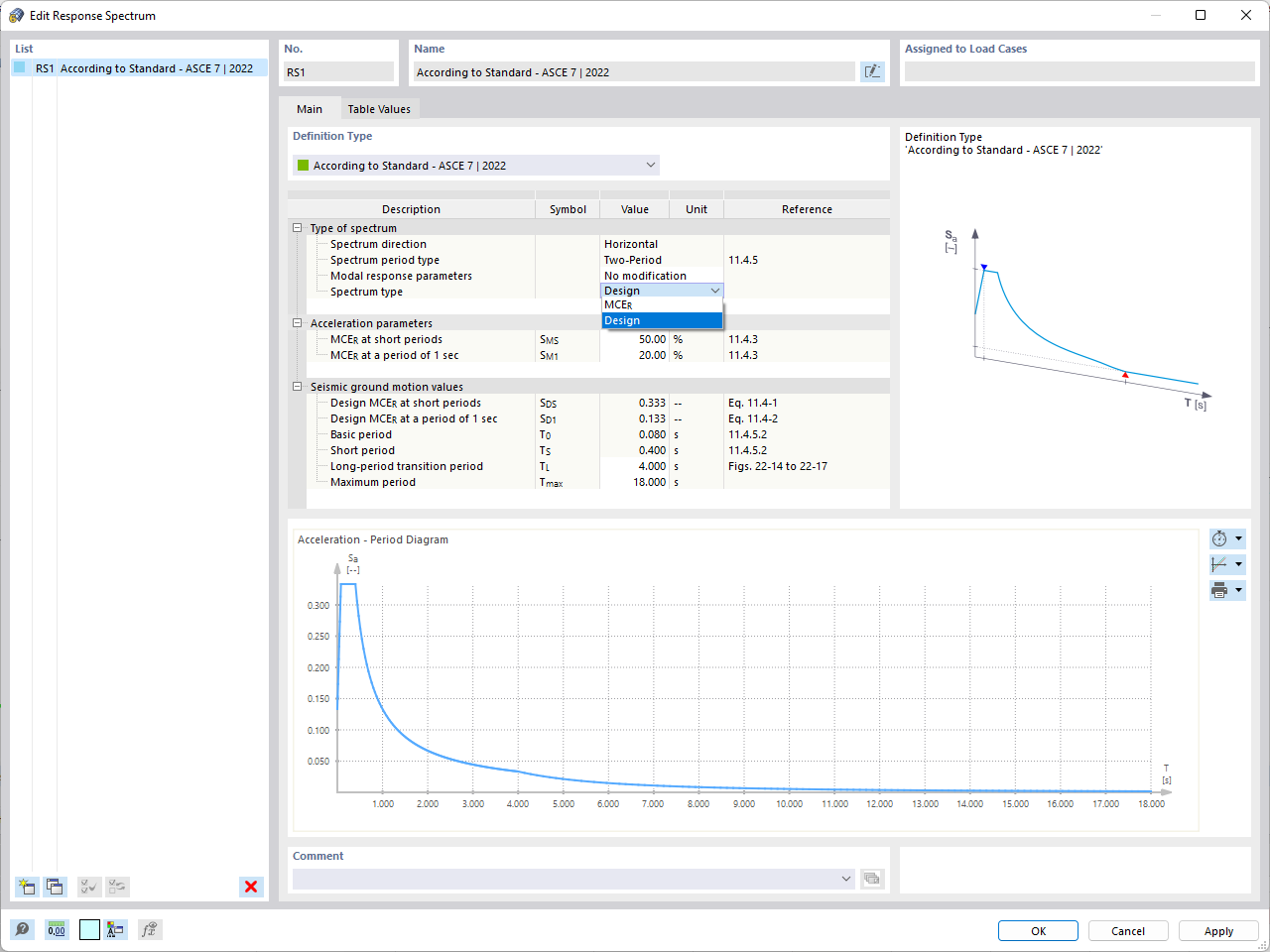 FAQ 005293 | Como é que posso criar um espectro de resposta de acordo com o Eurocódigo 7-22?