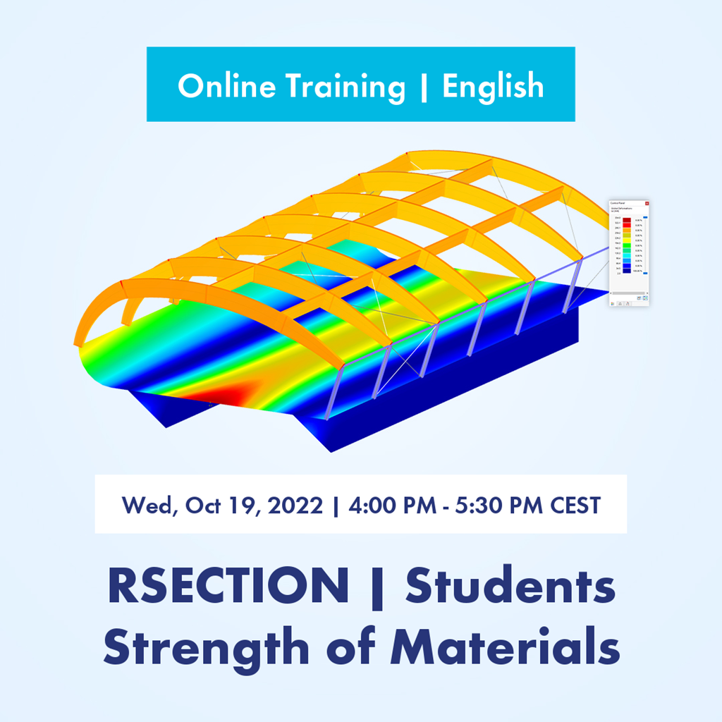 Sessão de formação online agendada para estudantes sobre resistência de materiais utilizando o software RSECTION, a 19 de outubro de 2022.