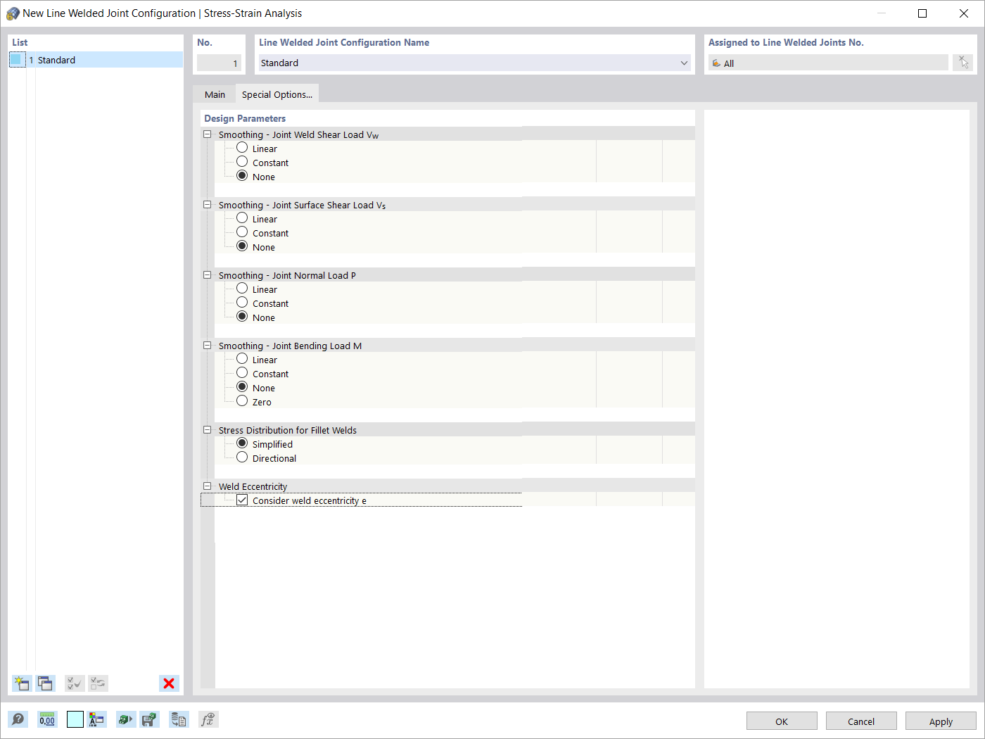 Opções especiais para análise tensão-deformação