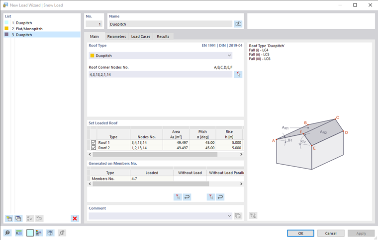 Diálogo "Novo assistente de cargas | Carga de neve"