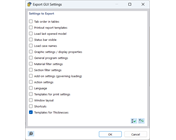 Exportar configuração GUI (espessuras)