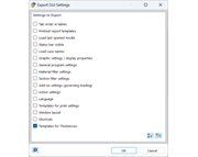 Exportar configuração GUI (espessuras)