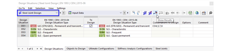 Iniciar dimensionamento de ligação de aço