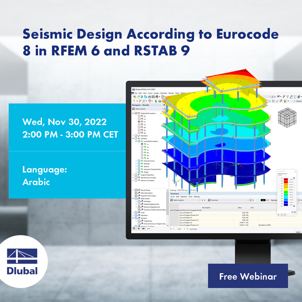 Dimensionamento sísmico de acordo com o Eurocódigo 8 no RFEM 6 e RSTAB 9