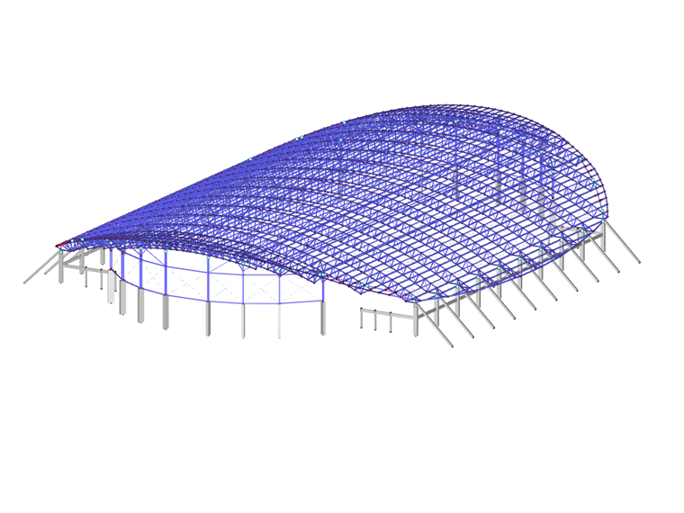 Modelo do projeto Velódromo no RFEM (© Metalúrgica Vera S.L.R.)