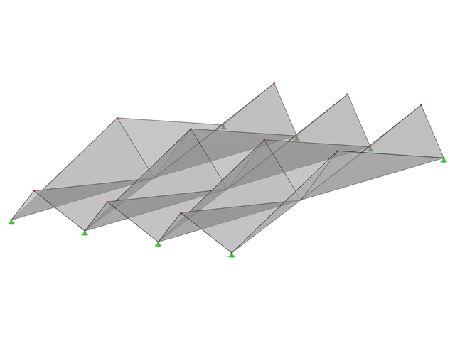 ID de modelo 522 | 034-FPL102 | Sistemas de estruturas dobradas prismáticas. Superfícies com dobragem em sentido contrário. Contra perfil no centro