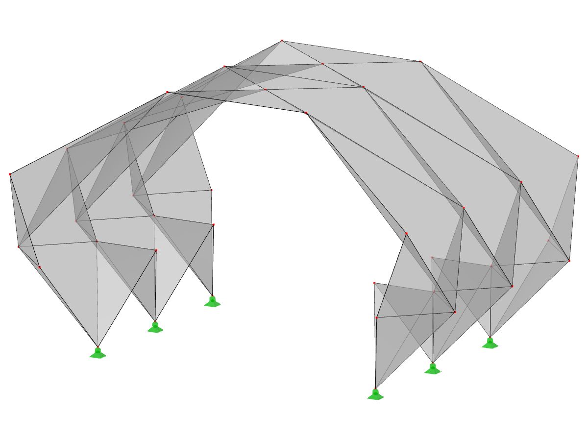 Modelo ID 549 | 034-FPL125-a | Sistemas de estrutura prismática dobrada. Sistema de estrutura linear composto por superfícies dobradas. Arco Triarticulado