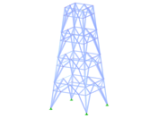 ID de modelo 2227 | TSR054-b | Torre triangulada | Planta retangular | K-diagonais inferiores (poligonais) & horizontais intermédias