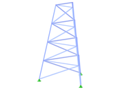ID de modelo 2313 | TST002-a | Torre triangulada | Plano triangular | Diagonais para cima e horizontais