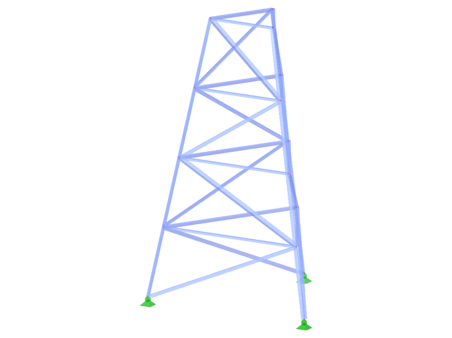 ID de modelo 2318 | TST013-b | Torre triangulada | Plano triangular | K-diagonais à esquerda e horizontais