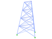 ID de modelo 2336 | TST035-a | Torre triangulada | Plano triangular | Diagonais X (não interligadas) e horizontais
